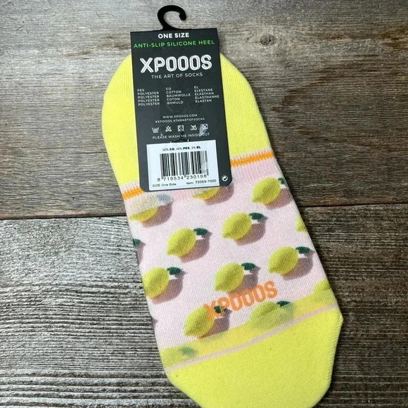 XPOOS Expressive Anti Slip Lemon Footies Socks - Picture 5 of 7